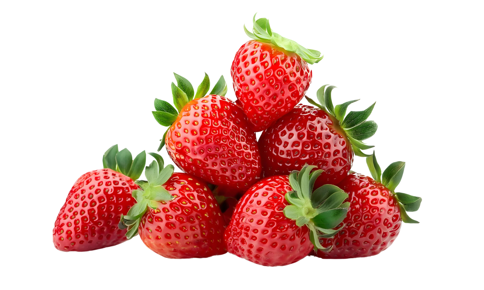 Group of fresh strawberry isolated. red strawberry cut out. png