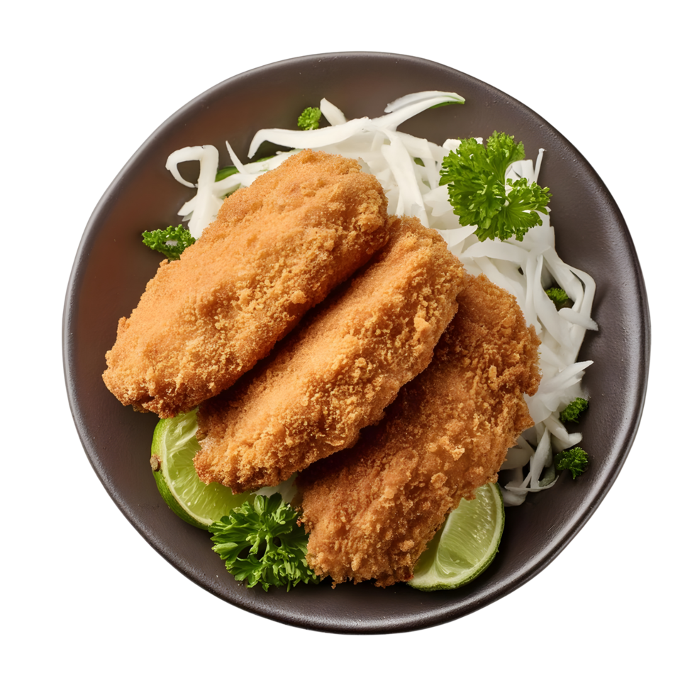 Tonkatsu on plate. Japan food png