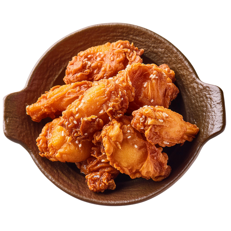 Korean Fried Chicken on plate, korean food 47309704 PNG