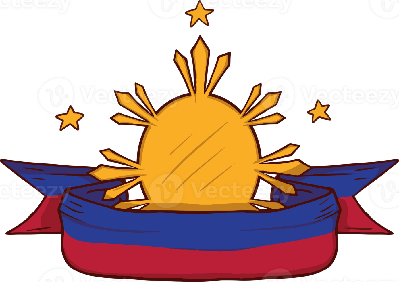 Handdrawn Philippines independence illustration png