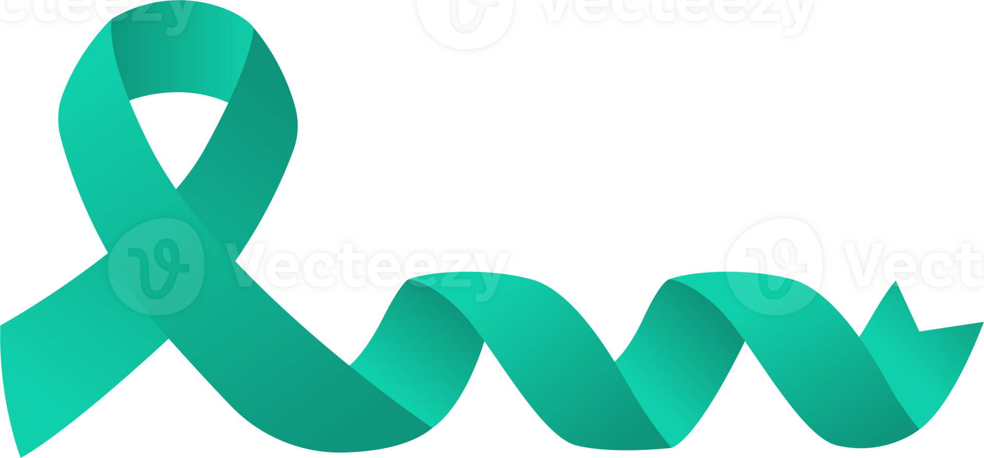Teal Green Awareness Ribbon Illustration png
