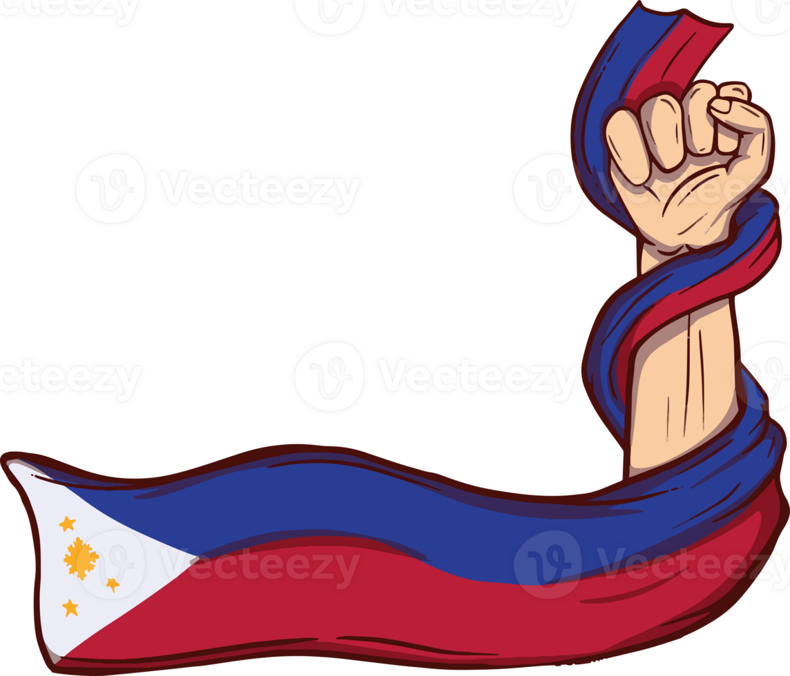 Handdrawn Philippines independence illustration png