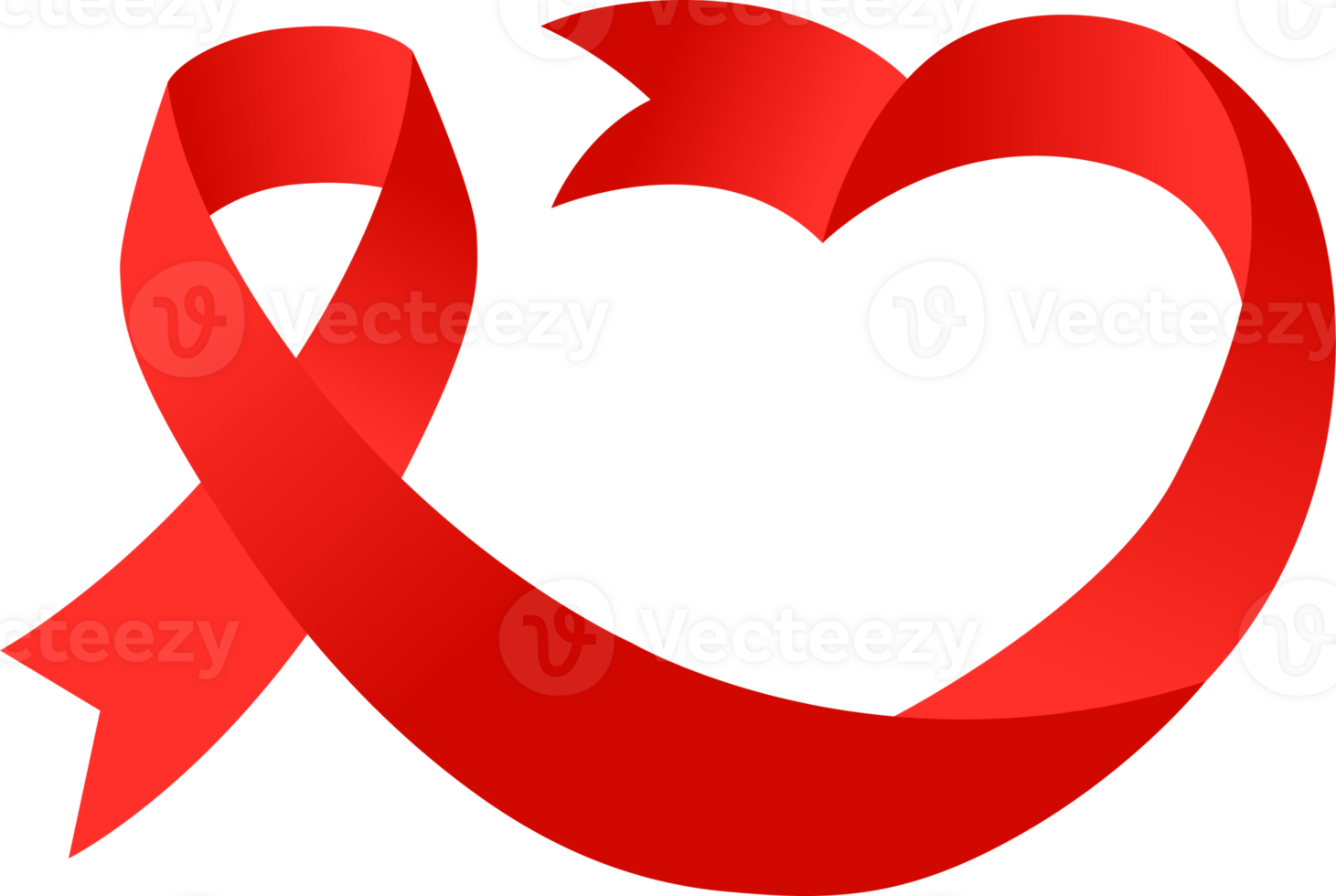 Red Awareness Ribbon love shaped png