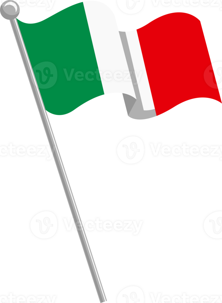 Italy Flag with Pole png