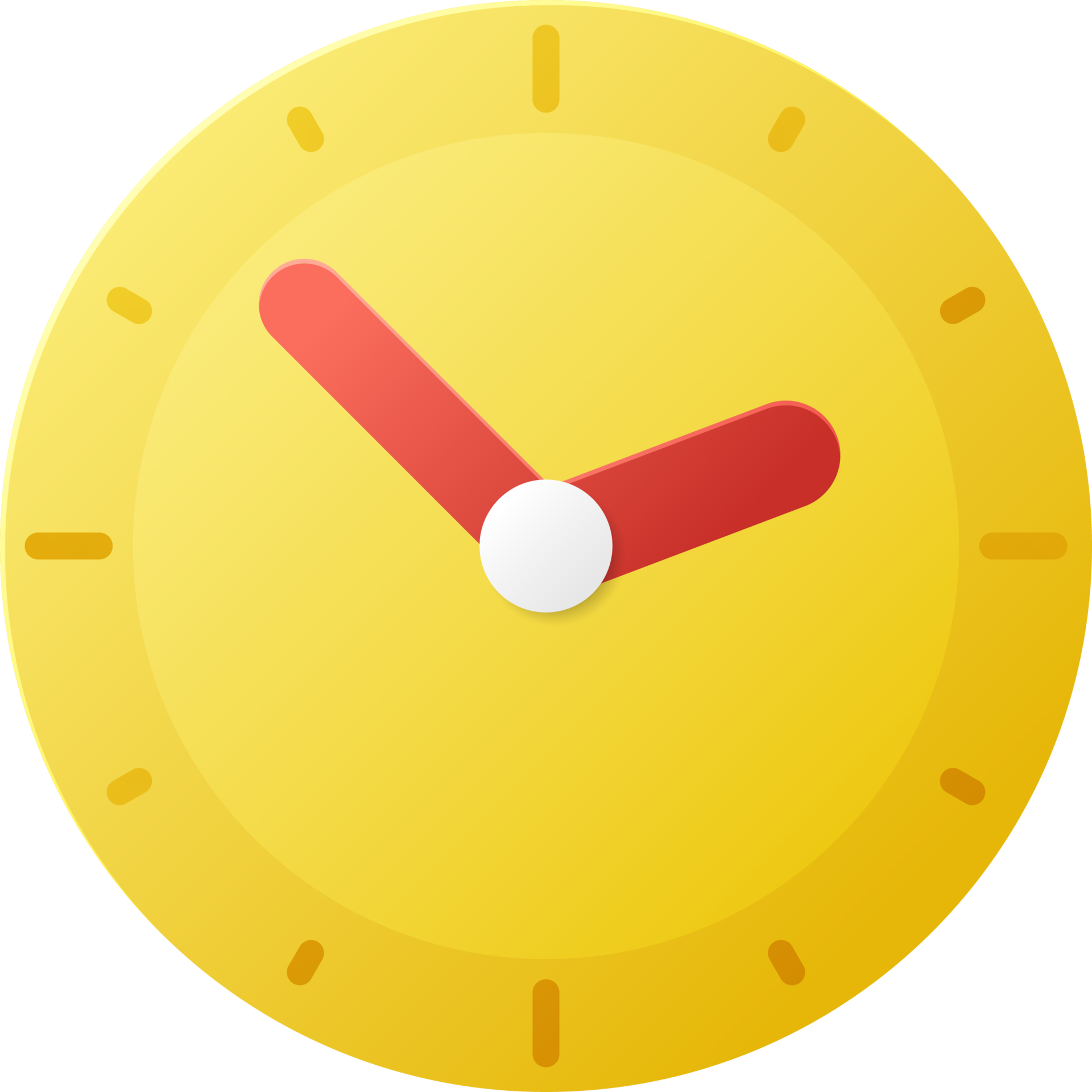 Clock icon. yellow time symbol with black background. 3D paper cut style 47309931 PNG