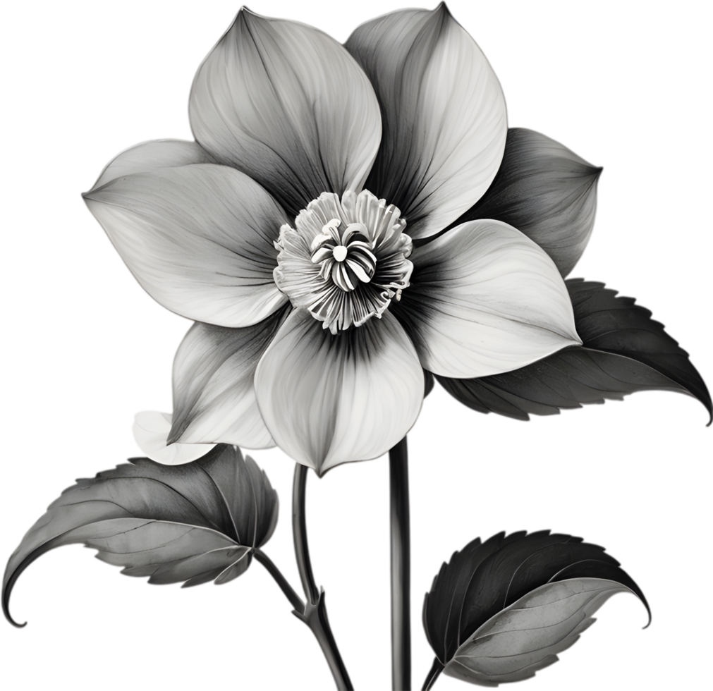 Elegant hellebore flower clipart for winter-inspired designs. AI-generated. png