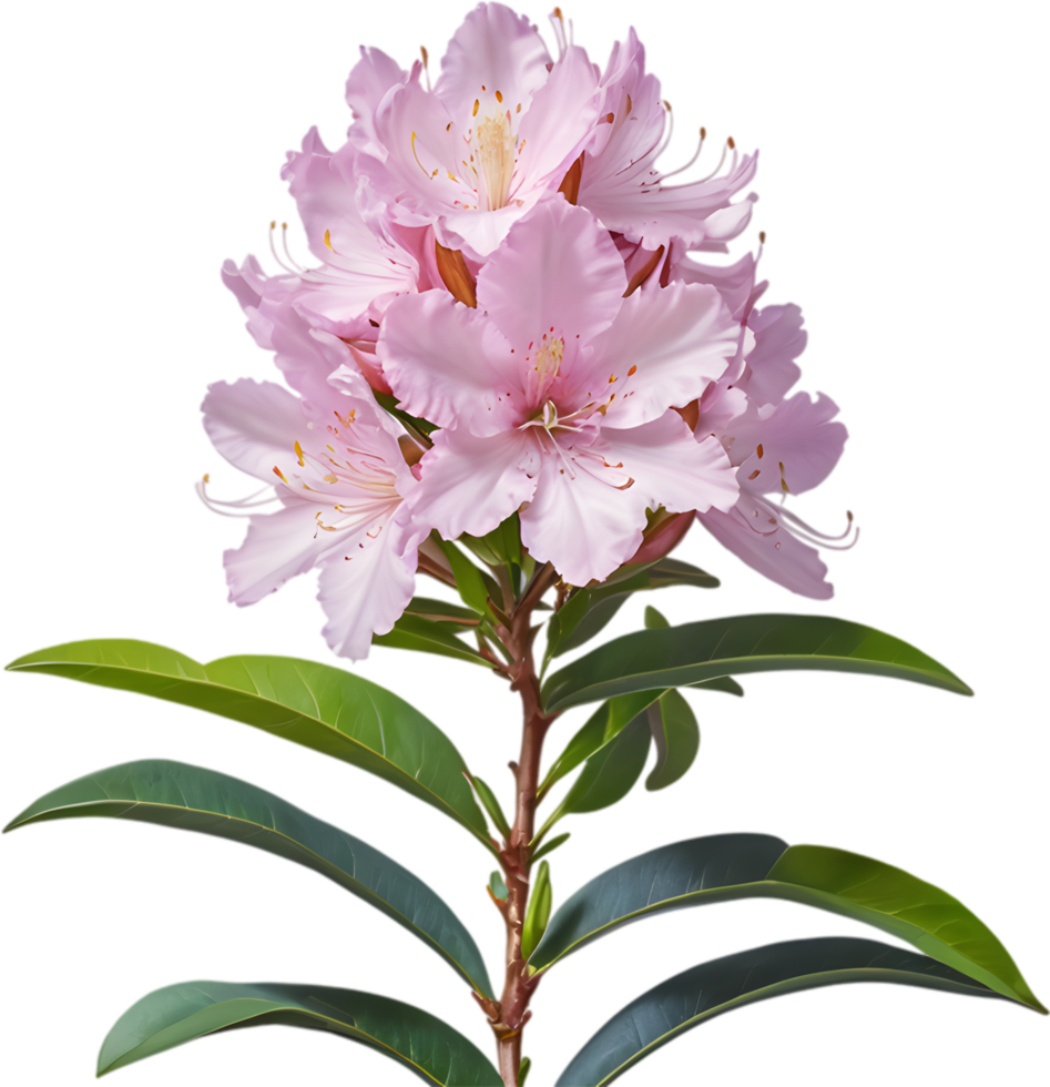 Vibrant rhododendron blossoms in digital clipart form. AI-generated. png