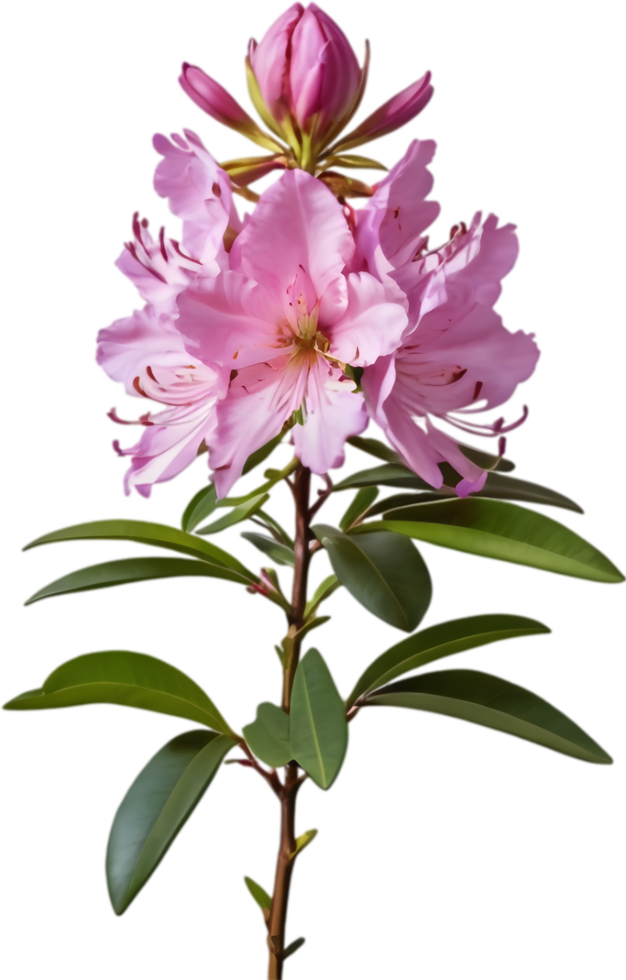 Vibrant rhododendron blossoms in digital clipart form. AI-generated. png