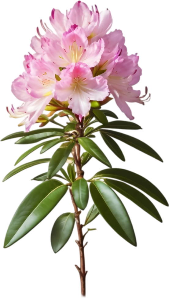 Vibrant rhododendron blossoms in digital clipart form. AI-generated. png
