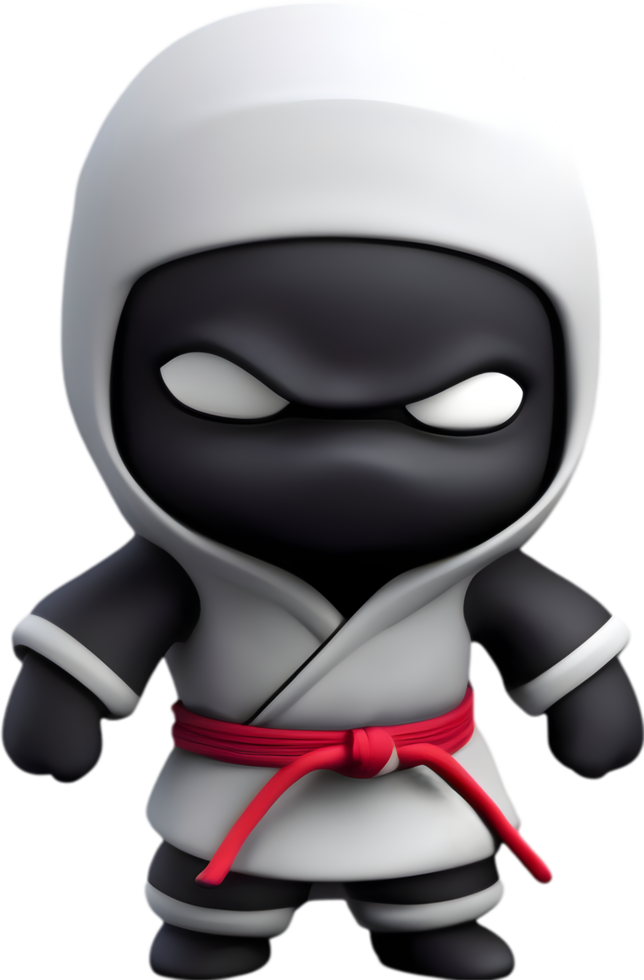 Adorable cartoon ninja sneaks into hearts with playful charm. AI-generated. png