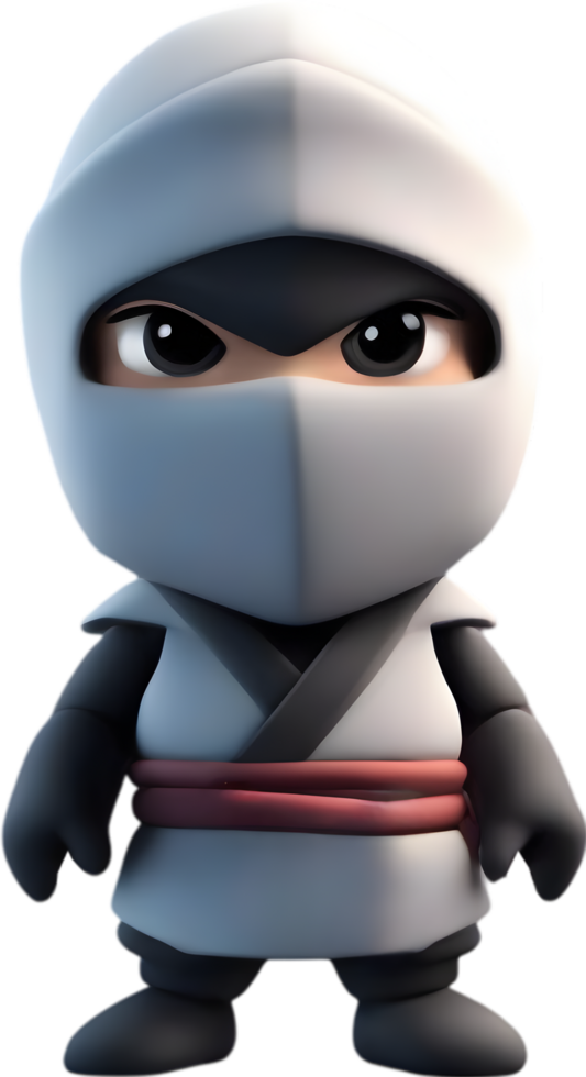 Adorable cartoon ninja sneaks into hearts with playful charm. AI-generated. png