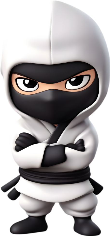 Adorable cartoon ninja sneaks into hearts with playful charm. AI-generated. png