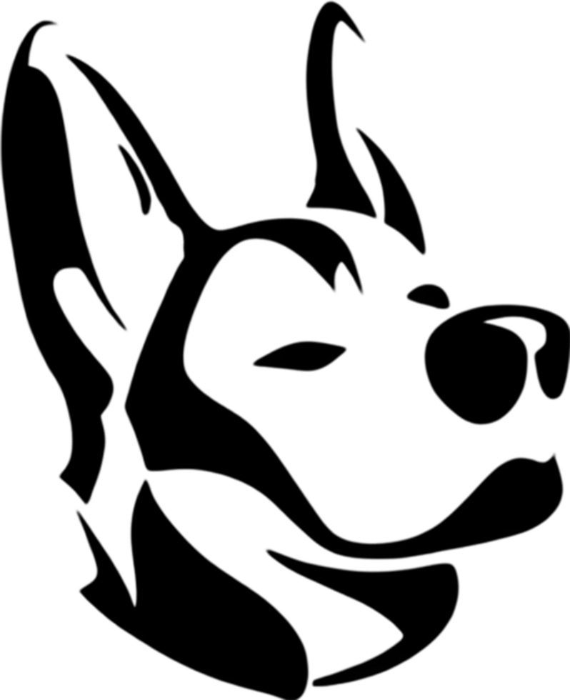 Adorable Corgi silhouette captures playful charm in black stencil. AI-generated. png