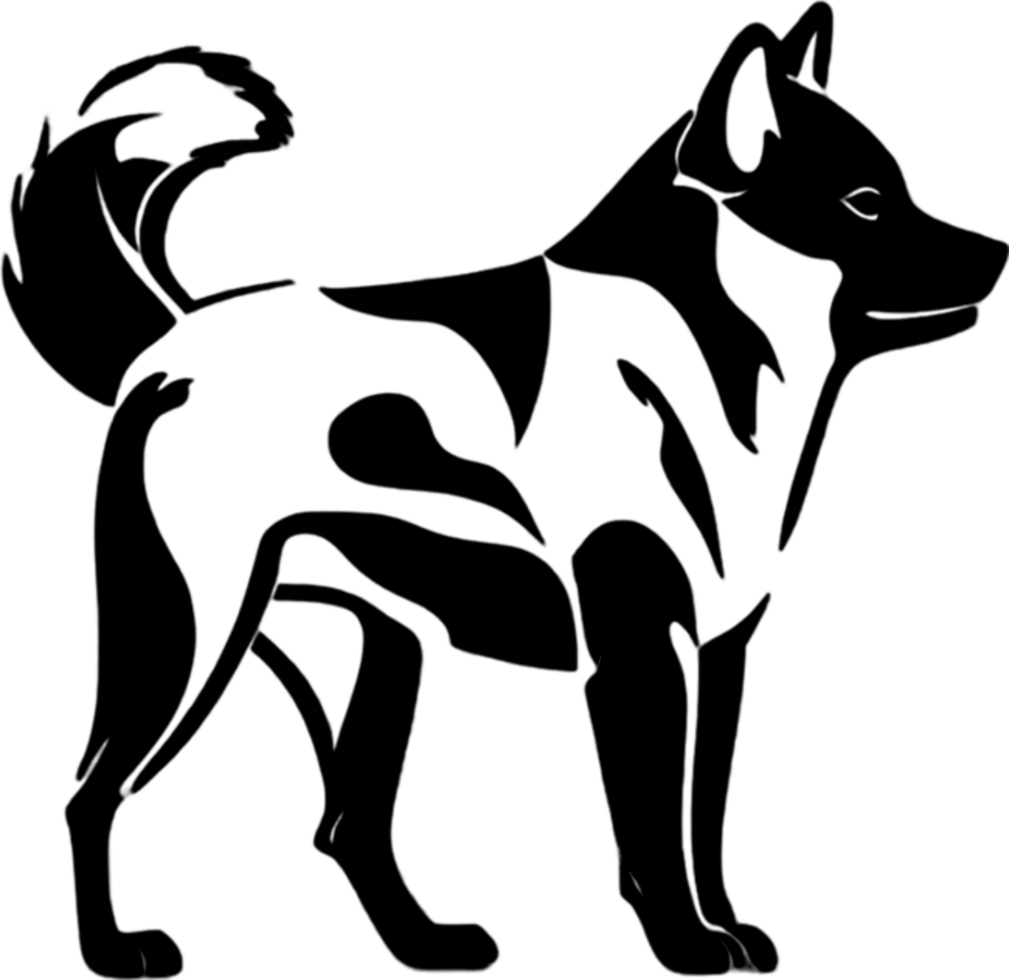 Adorable Shiba Inu stencil captures canine charm. AI-generated. png