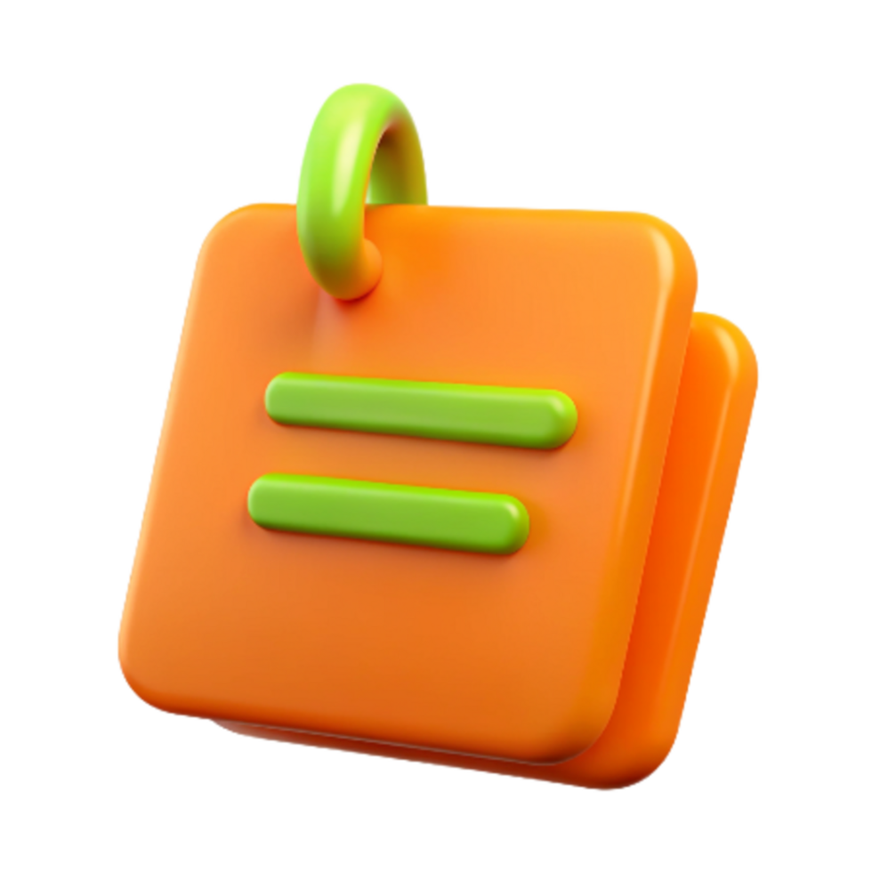 Paper Note 3d Render png