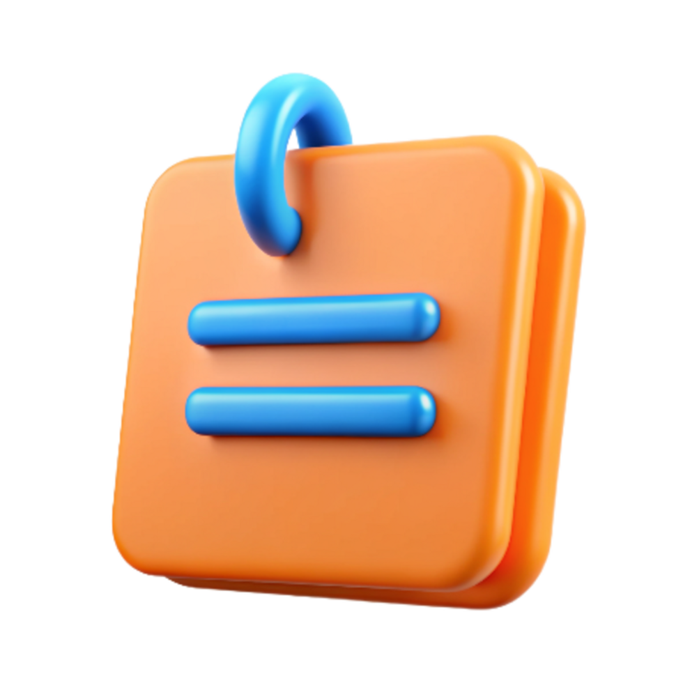 Paper Note 3d Item png