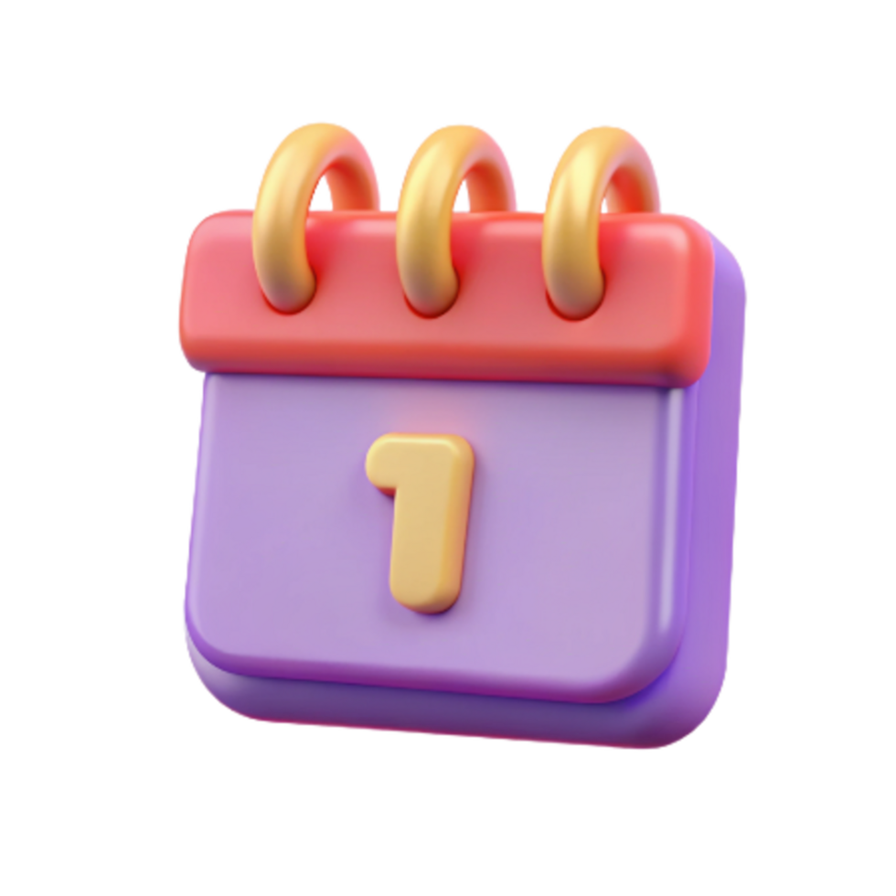 First Date Calendar 3d Object png