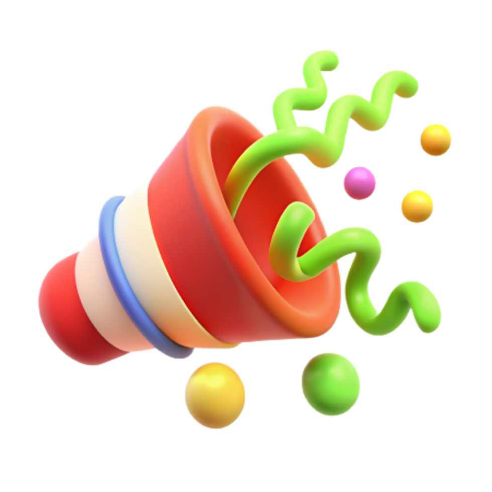 Confetti Party 3d Asset png