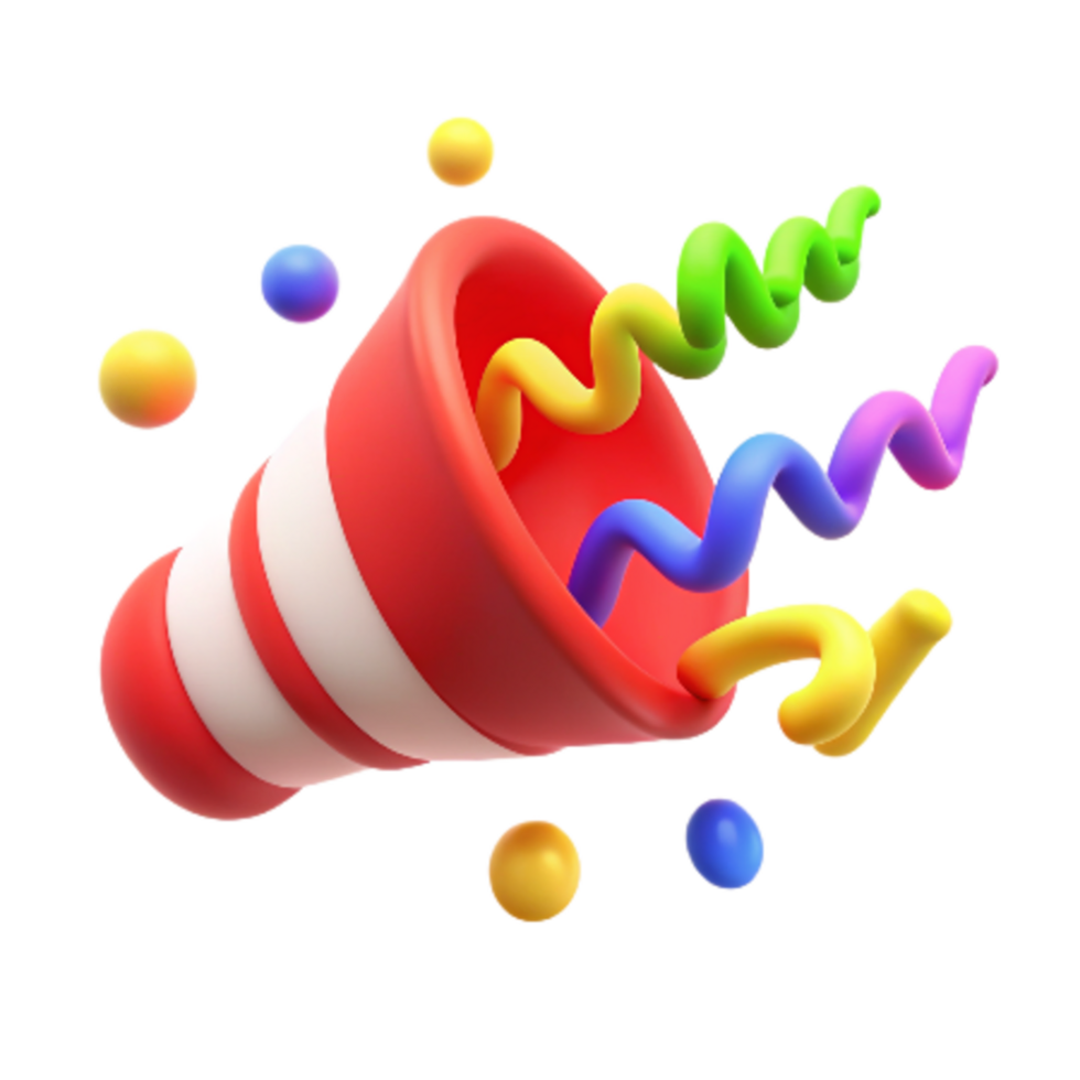 Confetti Party 3d Image png