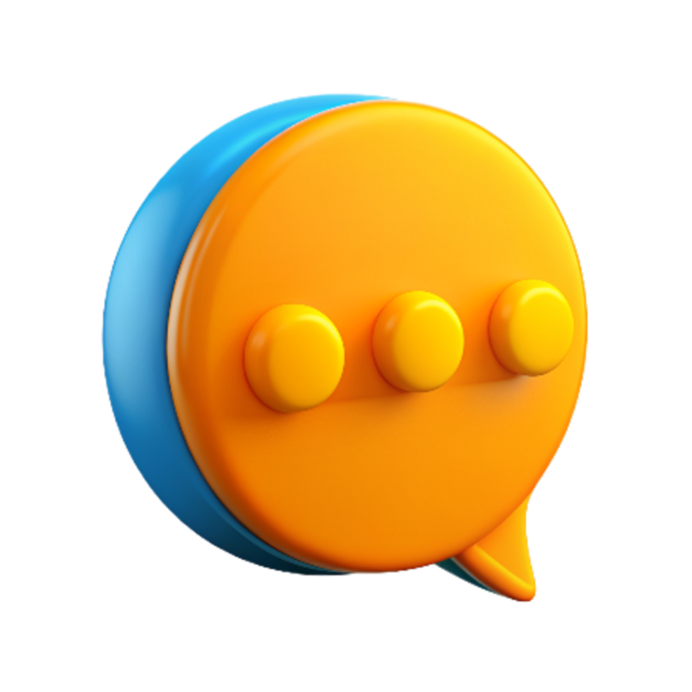 Bubble Chat 3d Render png