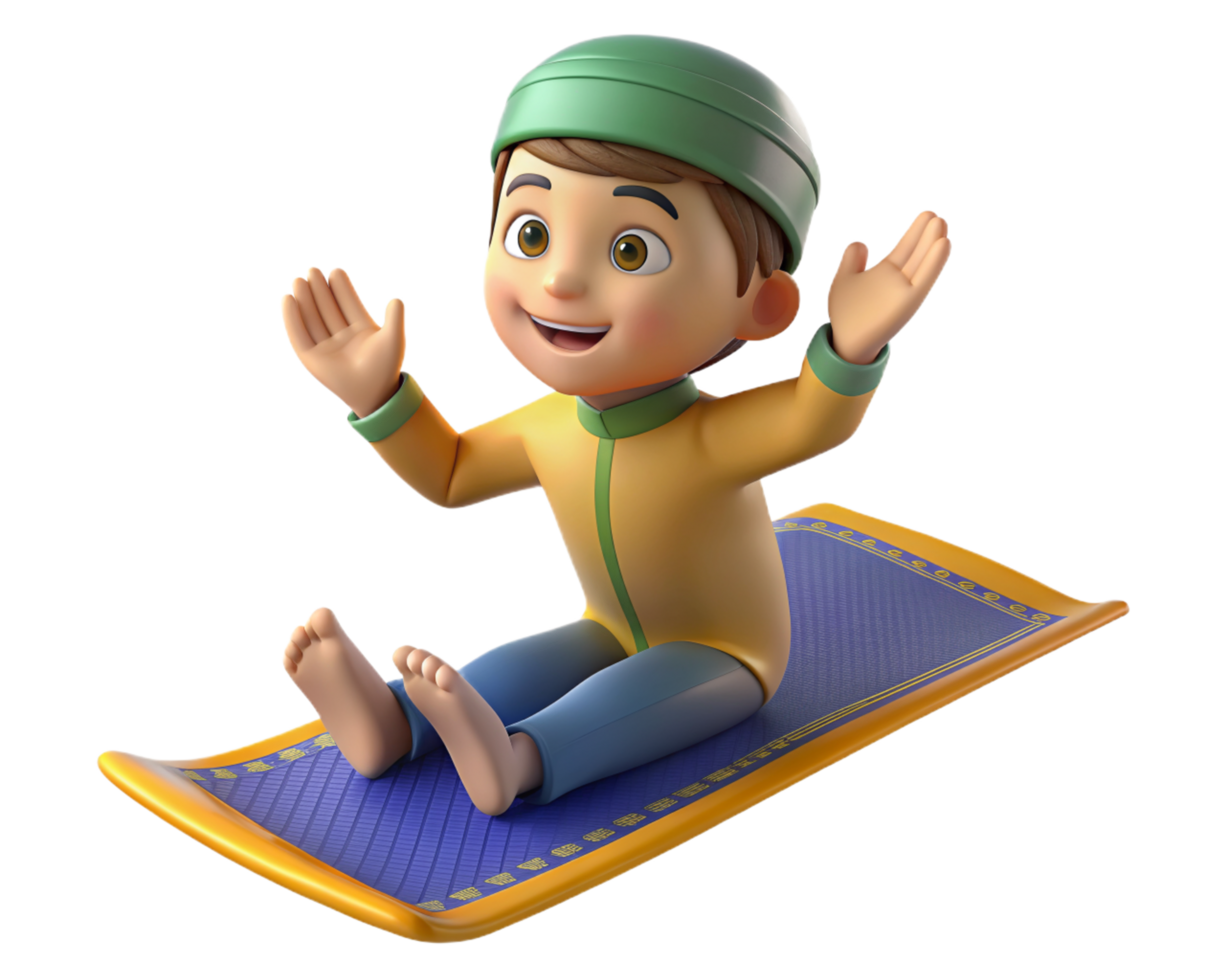 Child on Flying Carpet 3d Style png