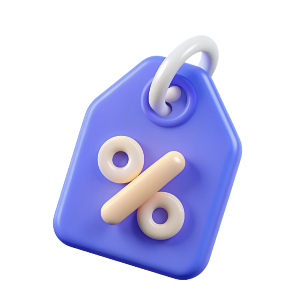 Discount Tag 3d Render png
