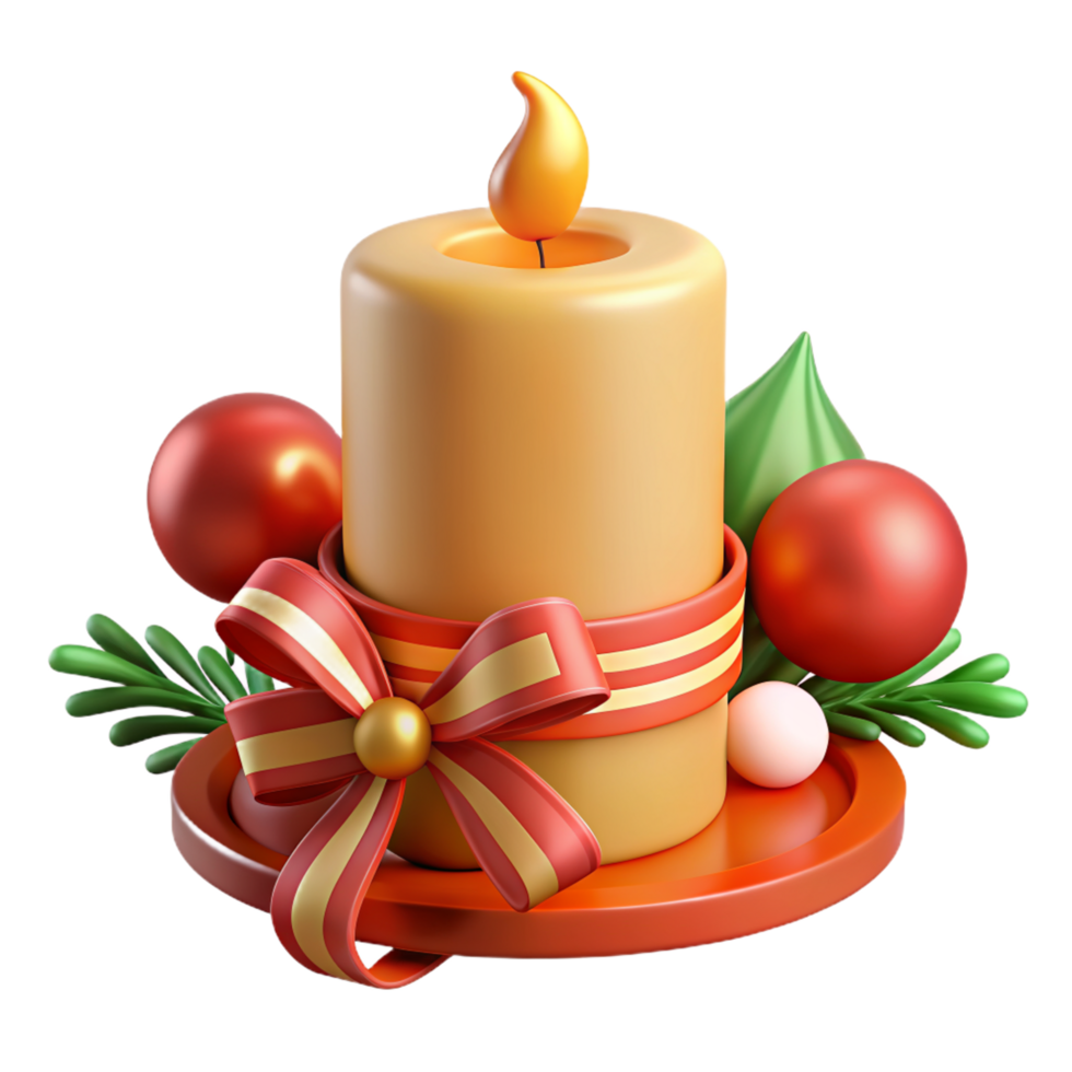 Christmas Candle 3d Design png