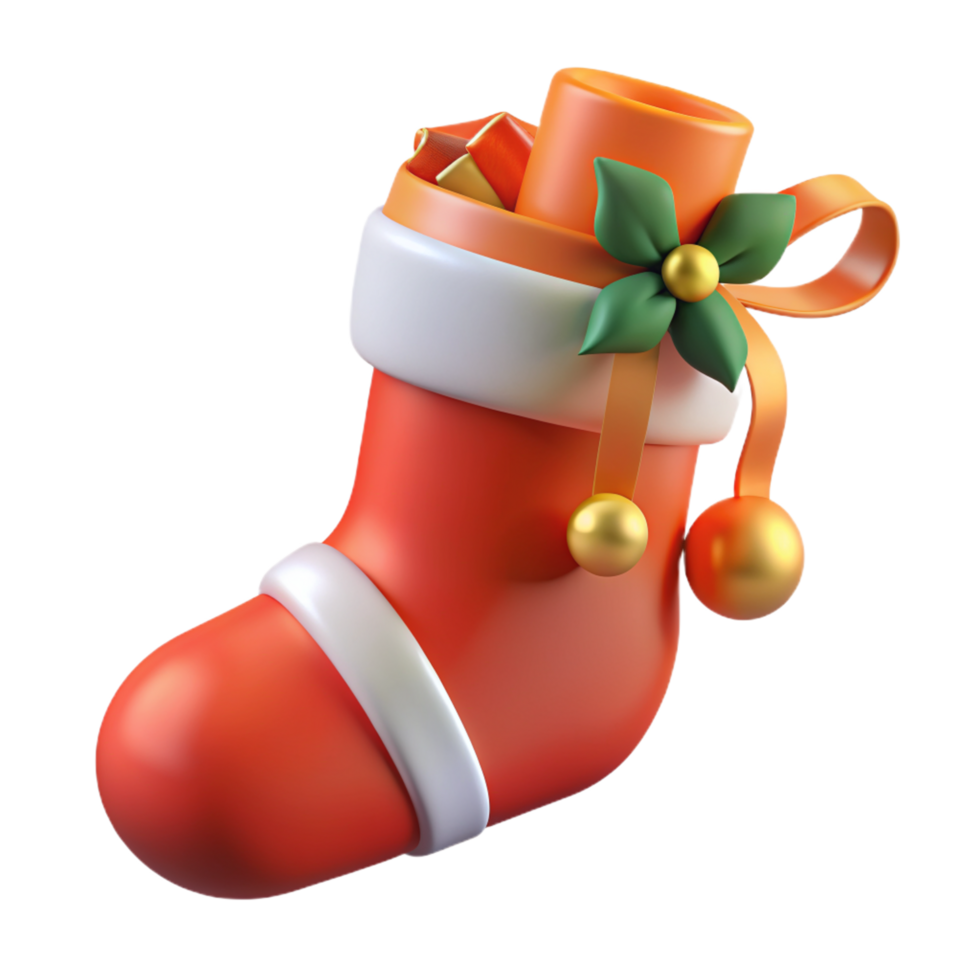 Christmas Sock 3d Render png