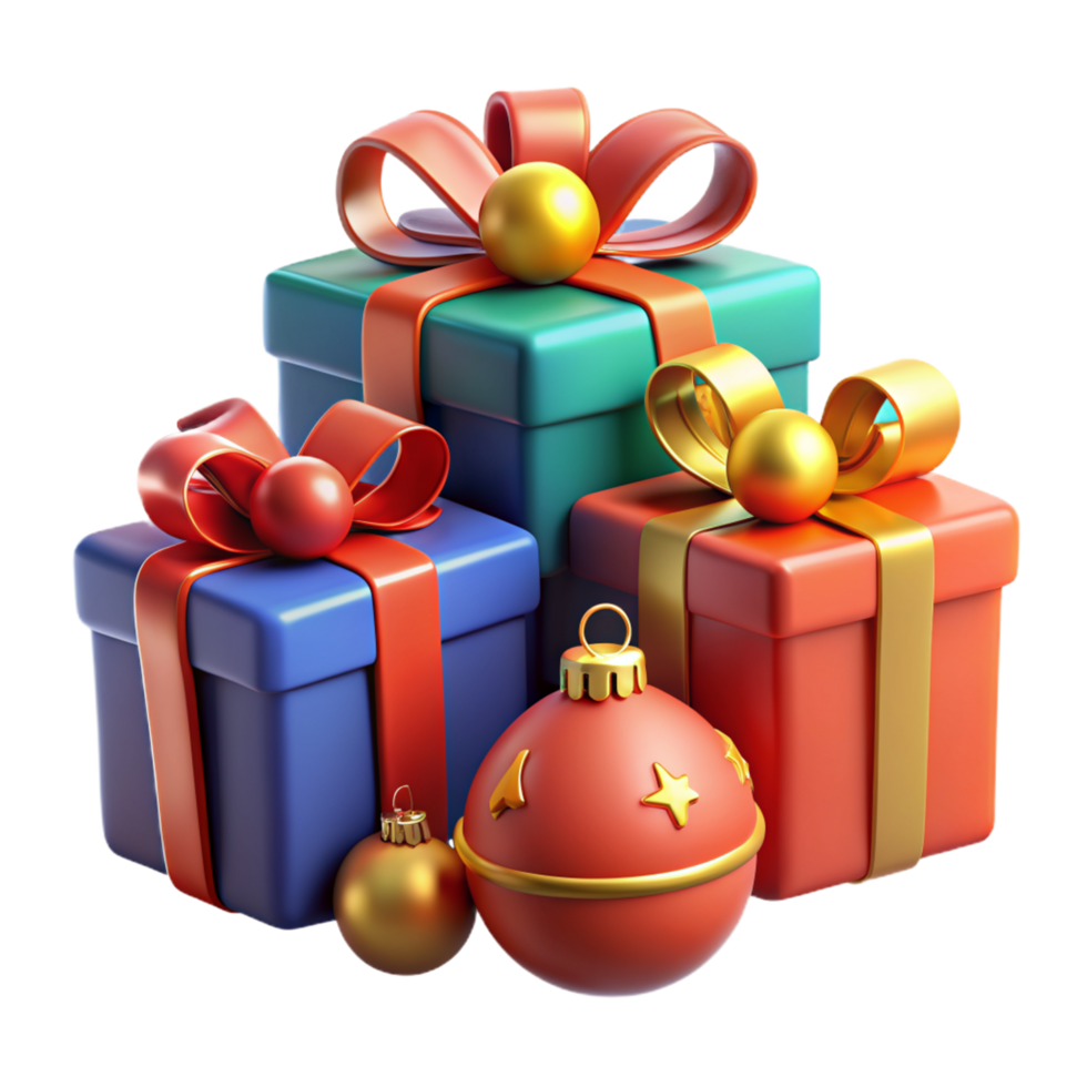 Christmas Gift Boxes 3d Style png