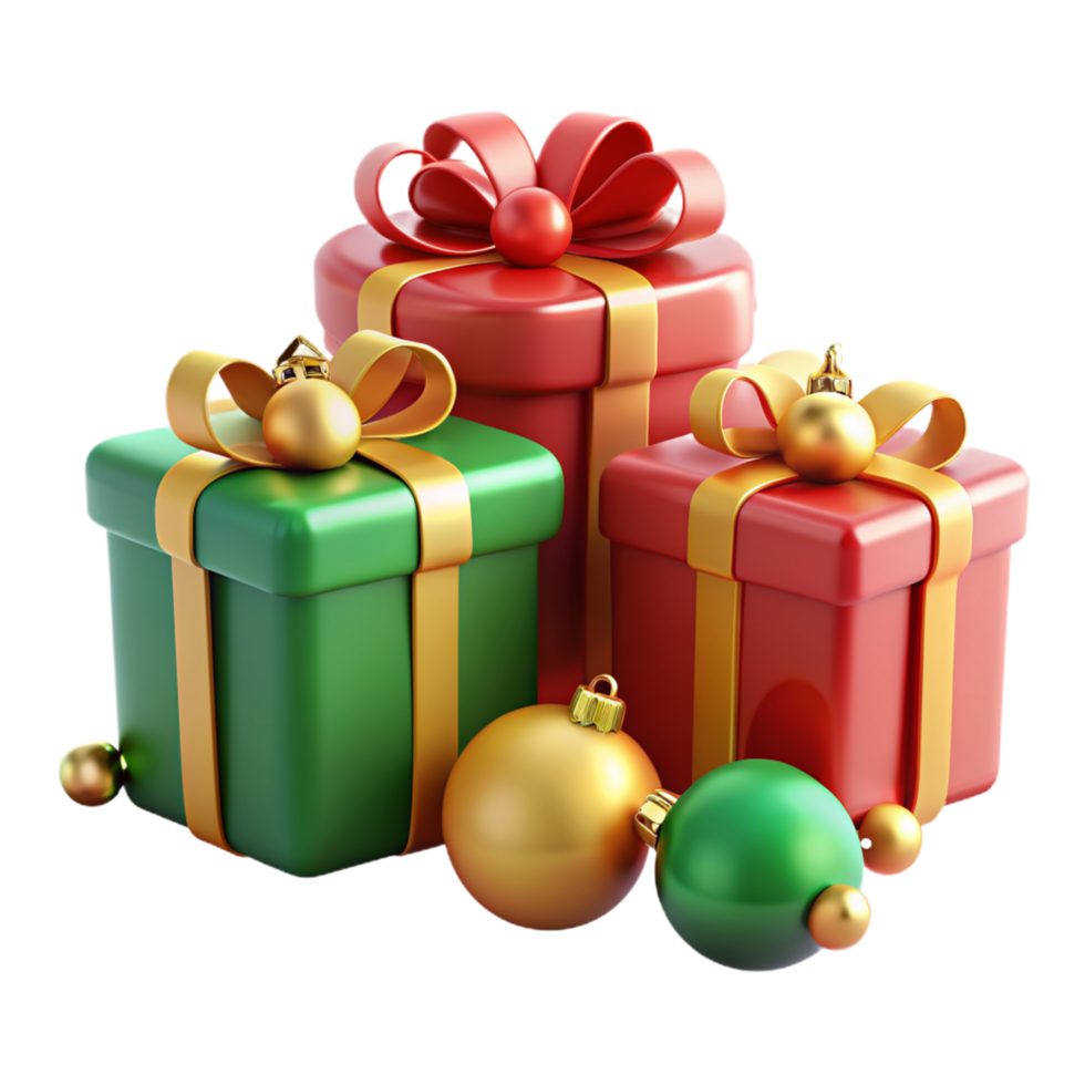 Christmas Gift Boxes 3d Asset png