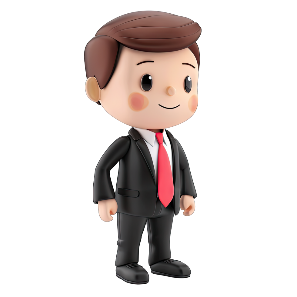 A cartoon man in a suit and tie holding a briefcase png