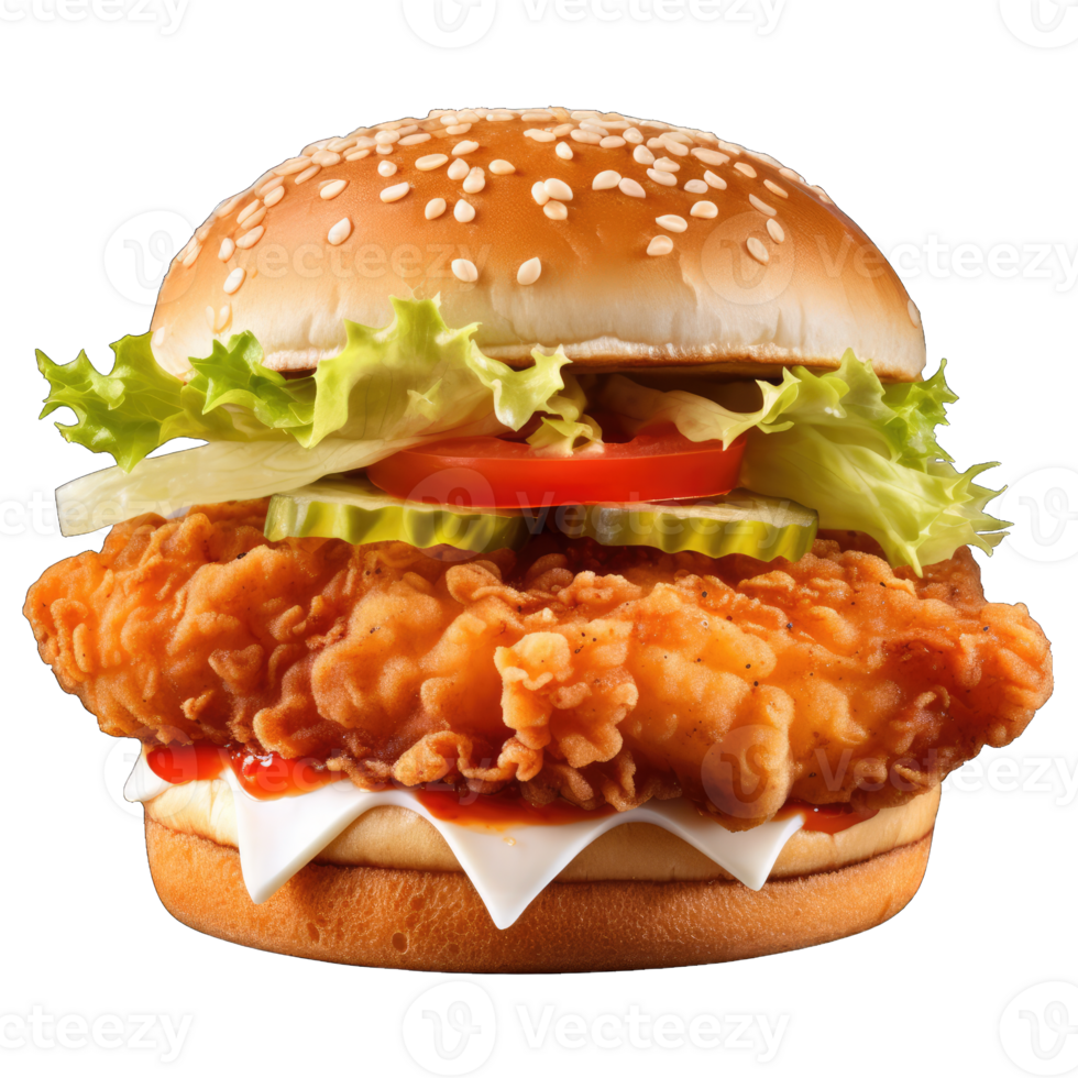 Fried Chicken Patty Burger png