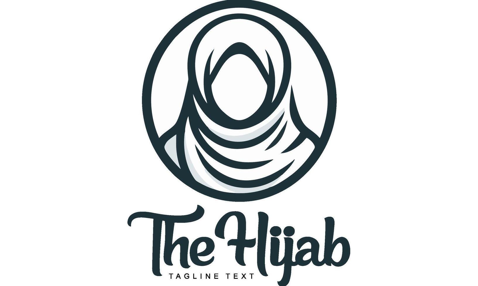 Simple line hijab logo. islamic logo vector