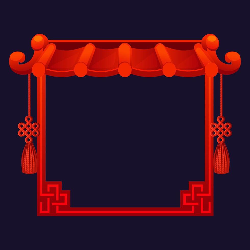 Red Chinese frames. Chinese-style background for your icon. Game element, APP icon or banner vector