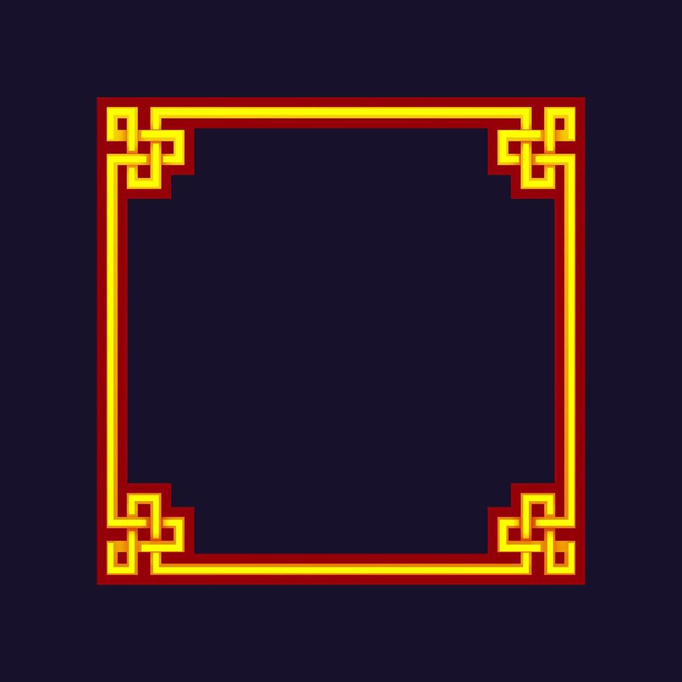Chinese Frame Red-golden. Chinese-style background. Game element, APP icon or banner vector