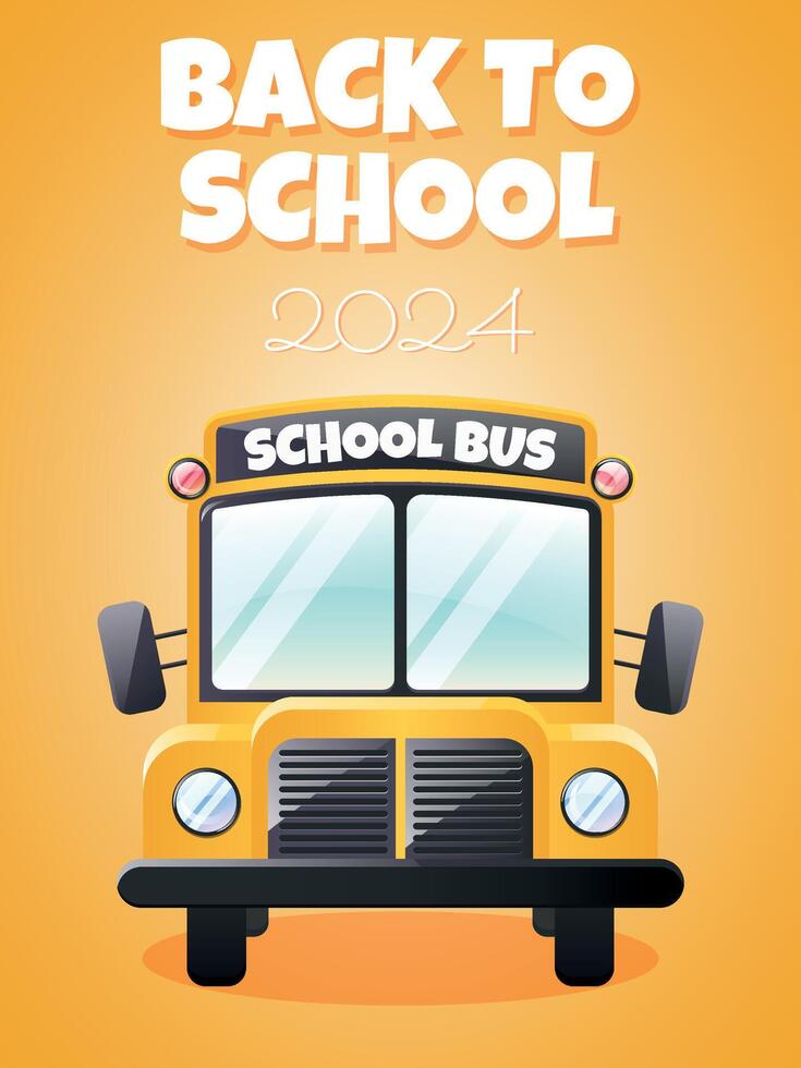 back to school bus yellow poster vector