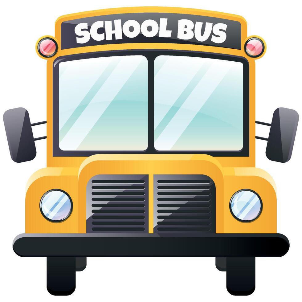 school bus with effects and gradients vector