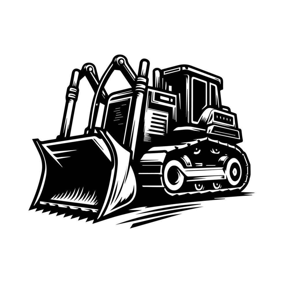 Bulldozer logo design template. Premium Bulldozer Logo Art Isolated vector