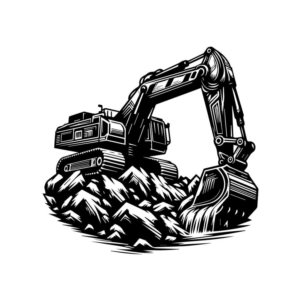 Excavator logo design. excavator icon logo template vector