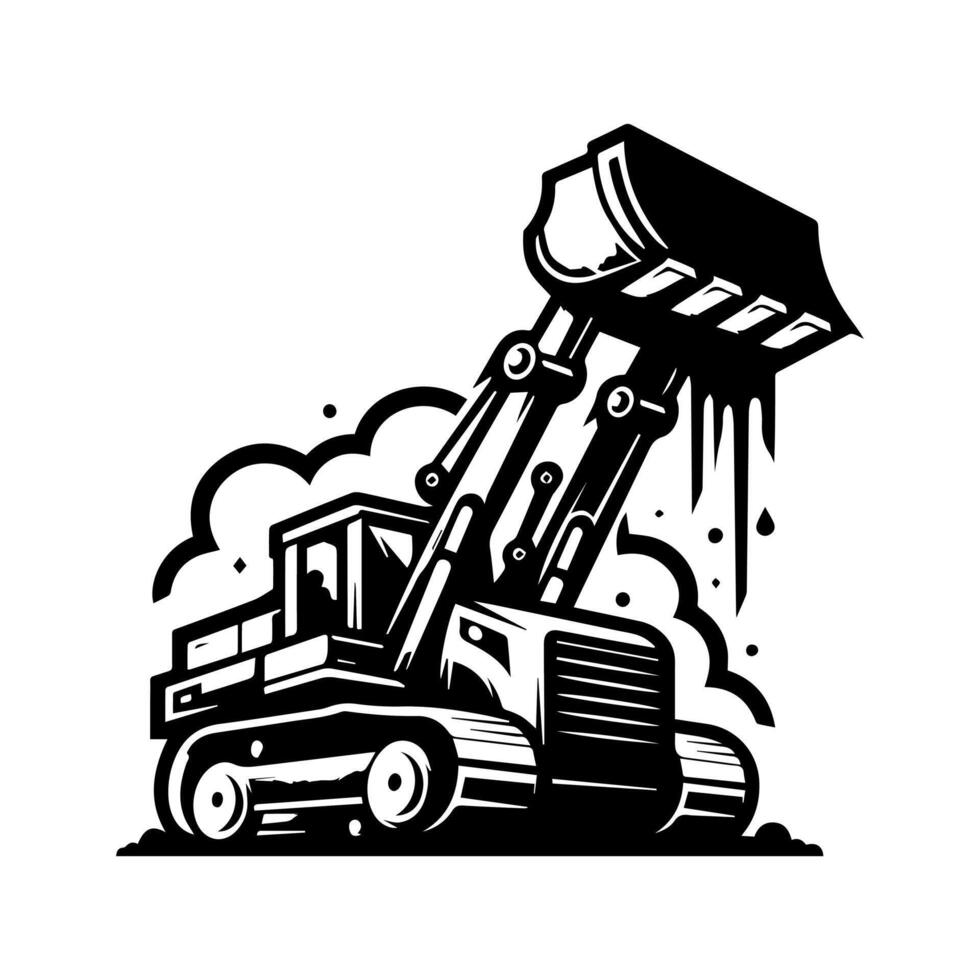 Bulldozer logo design template. Premium Bulldozer Logo Art Isolated vector