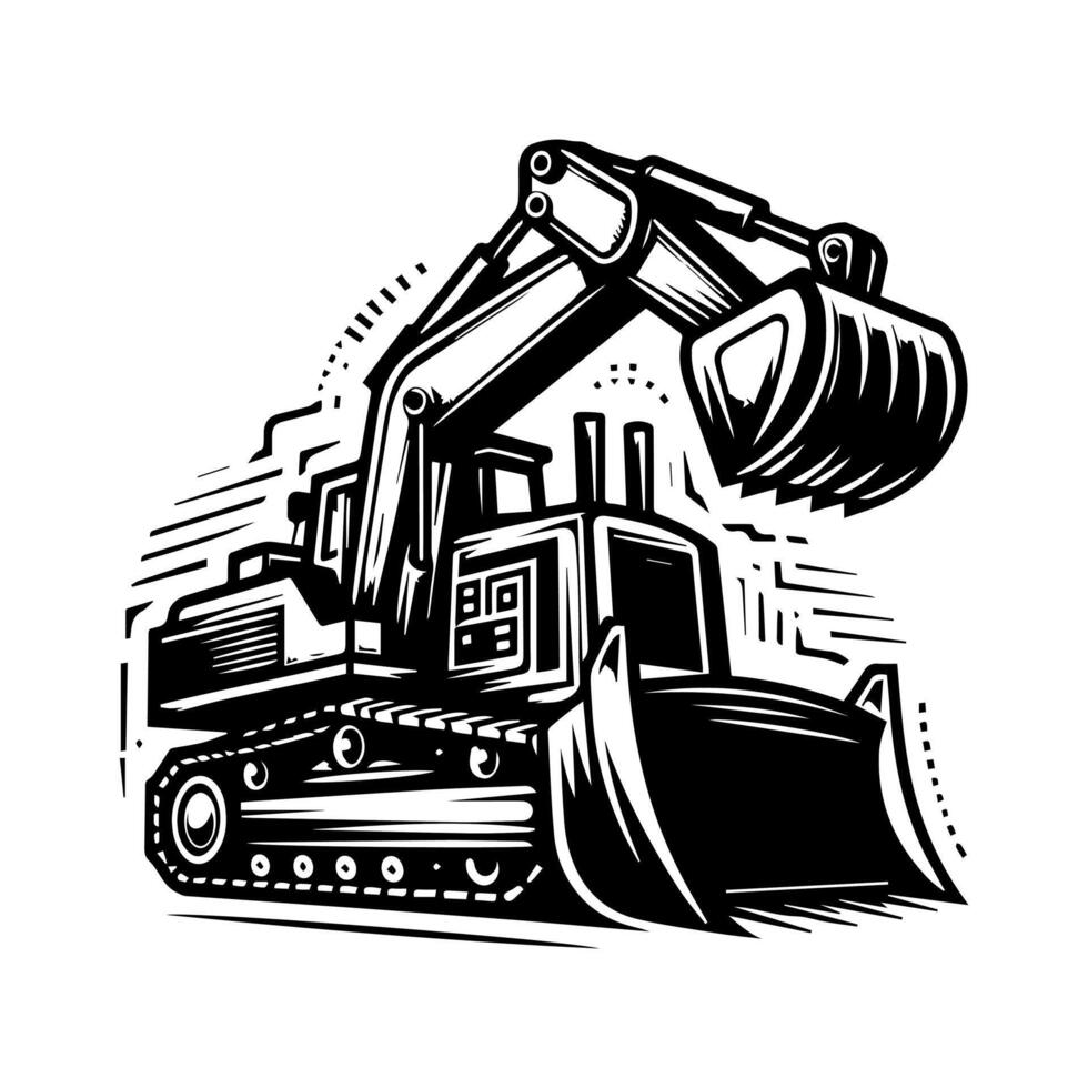 Bulldozer logo design template. Premium Bulldozer Logo Art Isolated vector