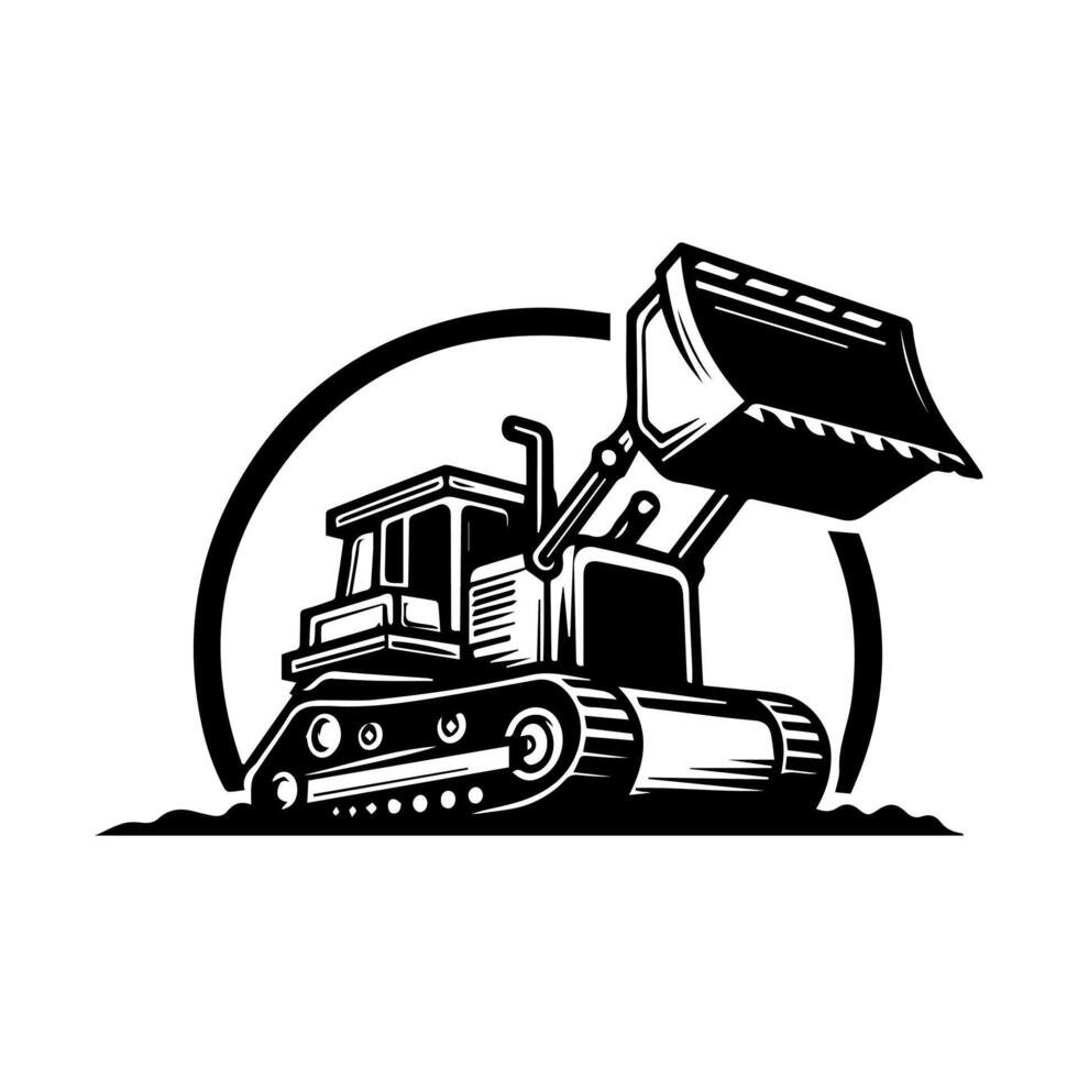 Bulldozer logo design template. Premium Bulldozer Logo Art Isolated vector