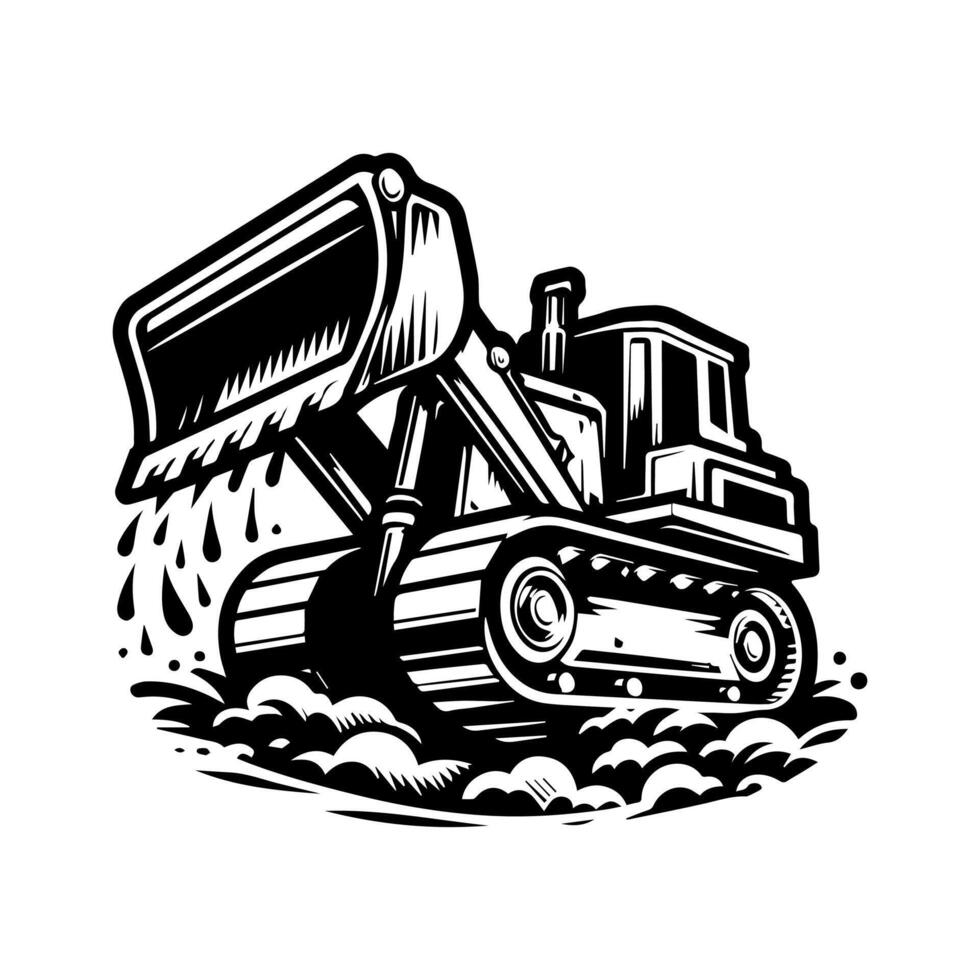 Bulldozer logo design template. Premium Bulldozer Logo Art Isolated vector