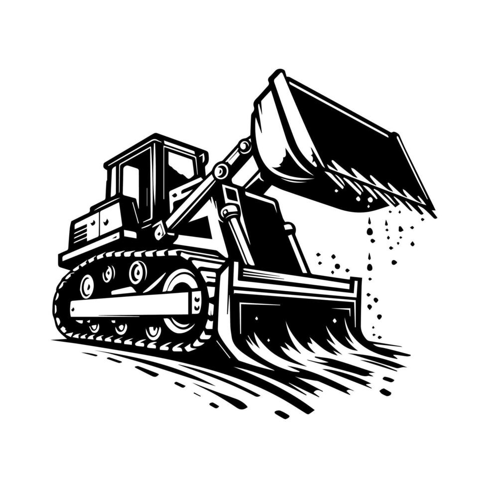 Bulldozer logo design template. Premium Bulldozer Logo Art Isolated vector