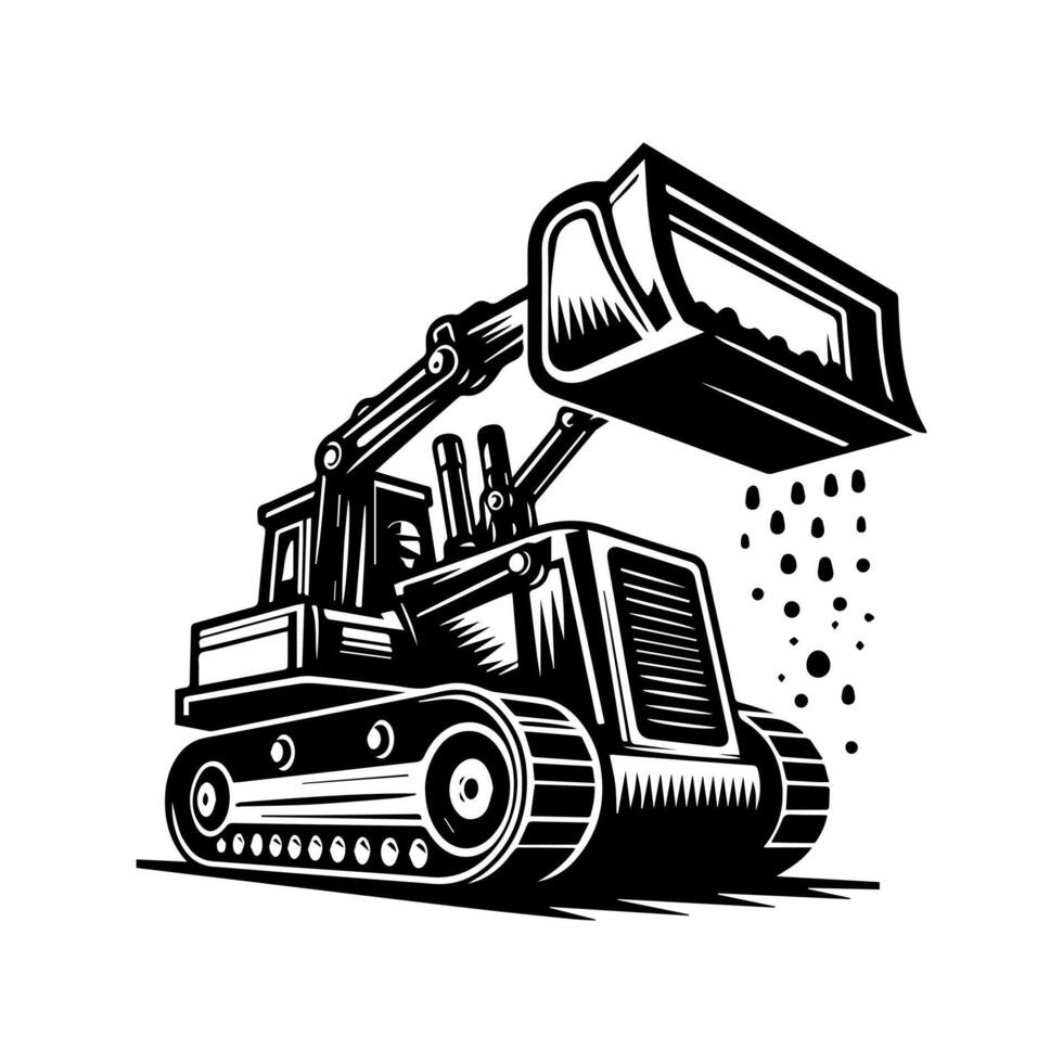 Bulldozer logo design template. Premium Bulldozer Logo Art Isolated vector