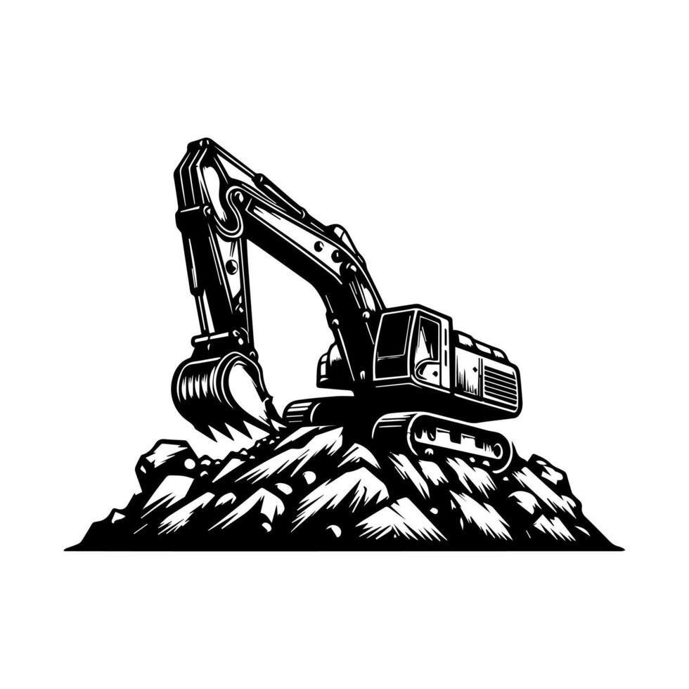 Excavator logo design. excavator icon logo template vector