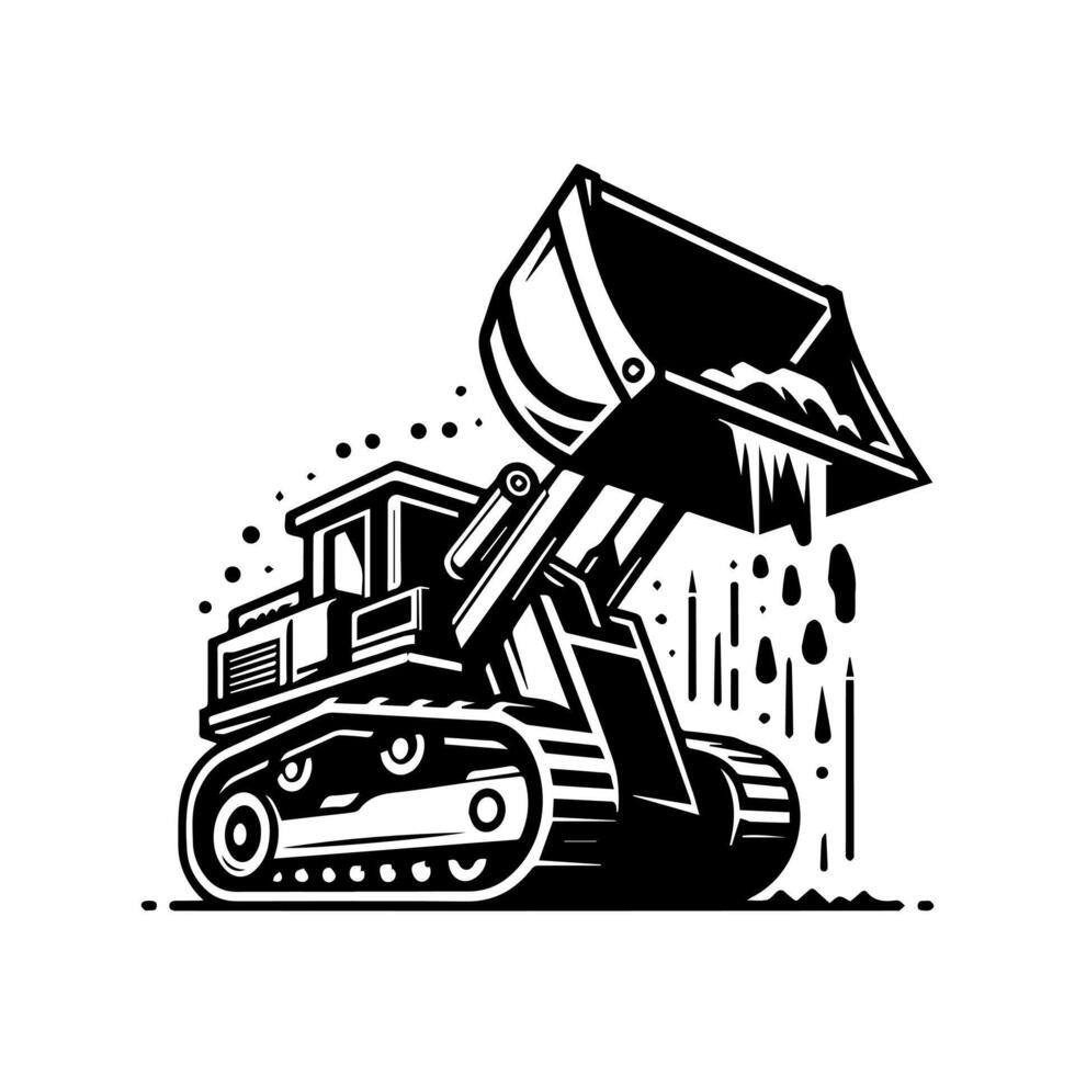 Bulldozer logo design template. Premium Bulldozer Logo Art Isolated vector
