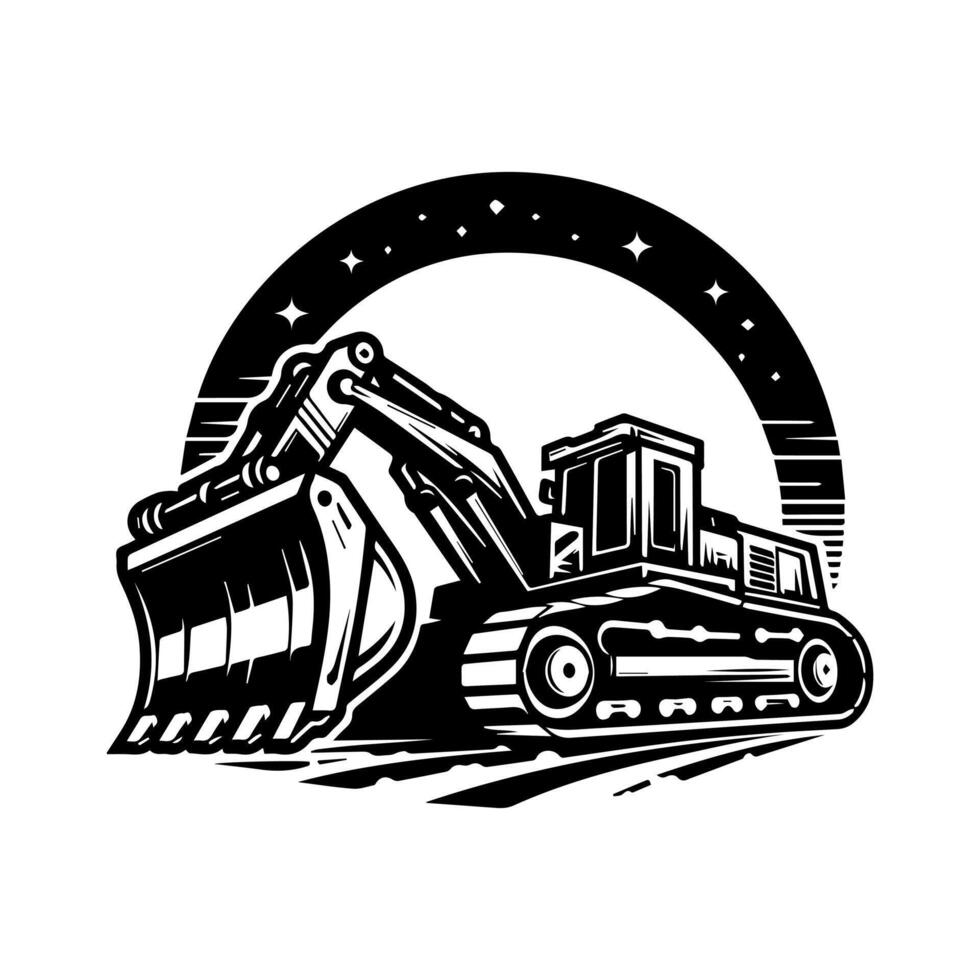 Bulldozer logo design template. Premium Bulldozer Logo Art Isolated vector