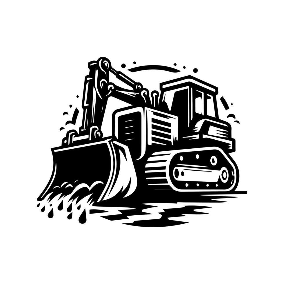 Bulldozer logo design template. Premium Bulldozer Logo Art Isolated vector