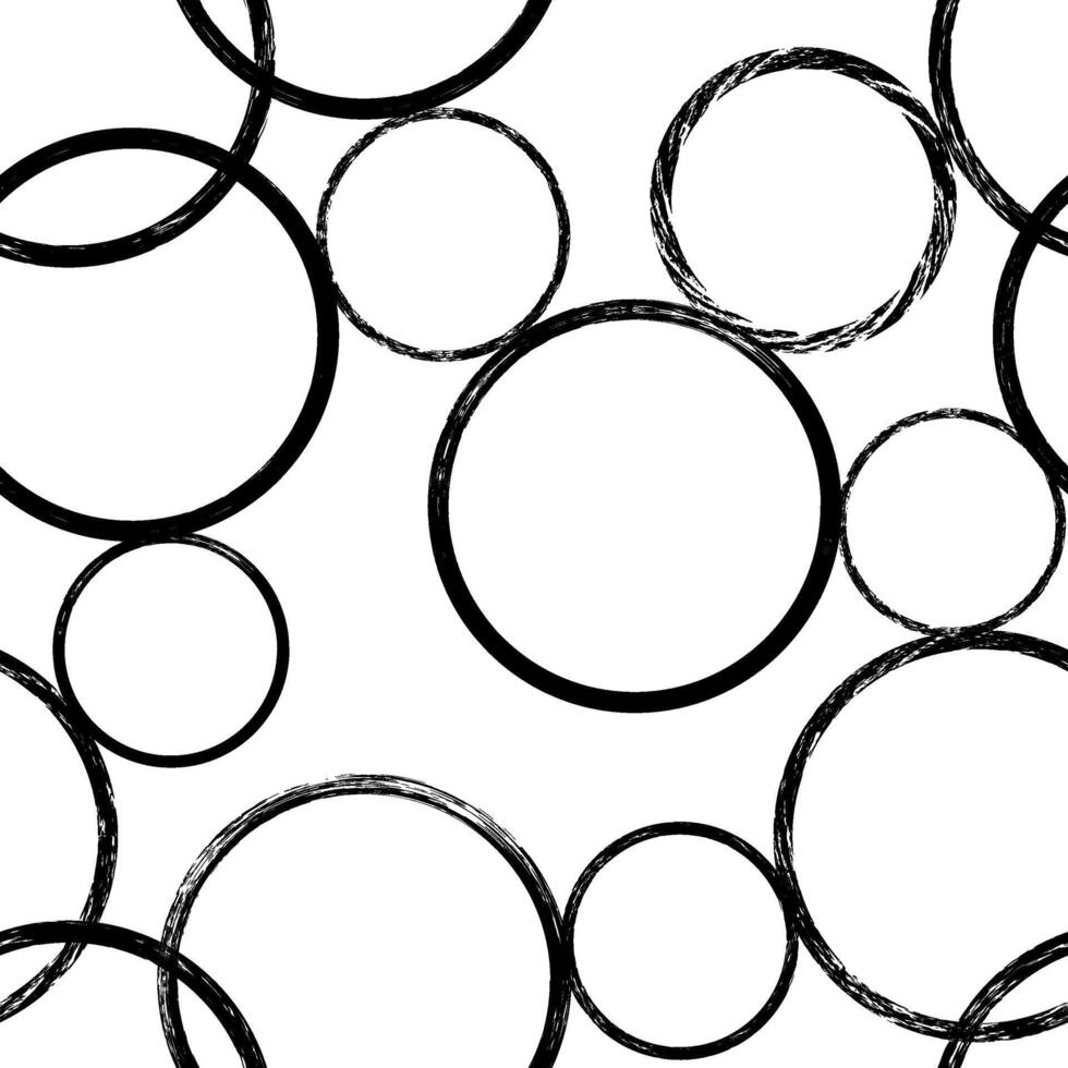 Abstract geometric seamless pattern with textured circles. Repeat geometry brush strokes texture. Great for textile, fabric, wallpaper, wrapping, scrapbook and packaging vector